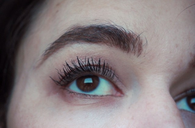 Benefit Bad Gal Bang Mascara Review- After Two Coats close up of eye